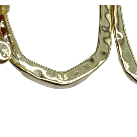 Kendra Scott Zorte Open Frame Hammered Gold Tone Earrings 1852 - Picture 3 of 3